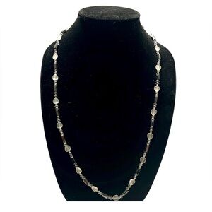 Handmade Hematite Magnetic Beaded Necklace with Frosted and Clear Beads